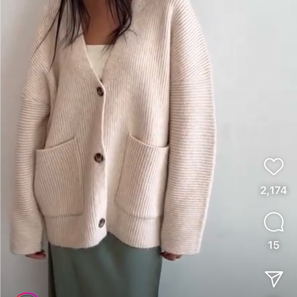 OAK + FORT Oversized Chunky Cardigan